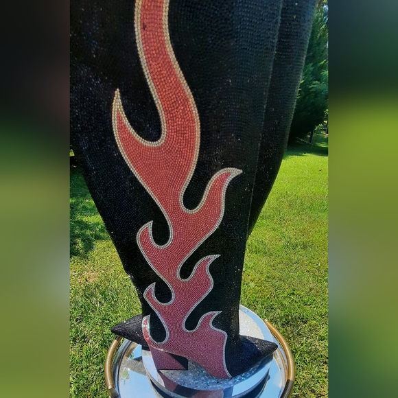 BRAND NEW US 10🔥Gianni Bini ZANDER Rhinestone Flame Pointed Toe Tall Boot us 10 - Picture 3 of 6